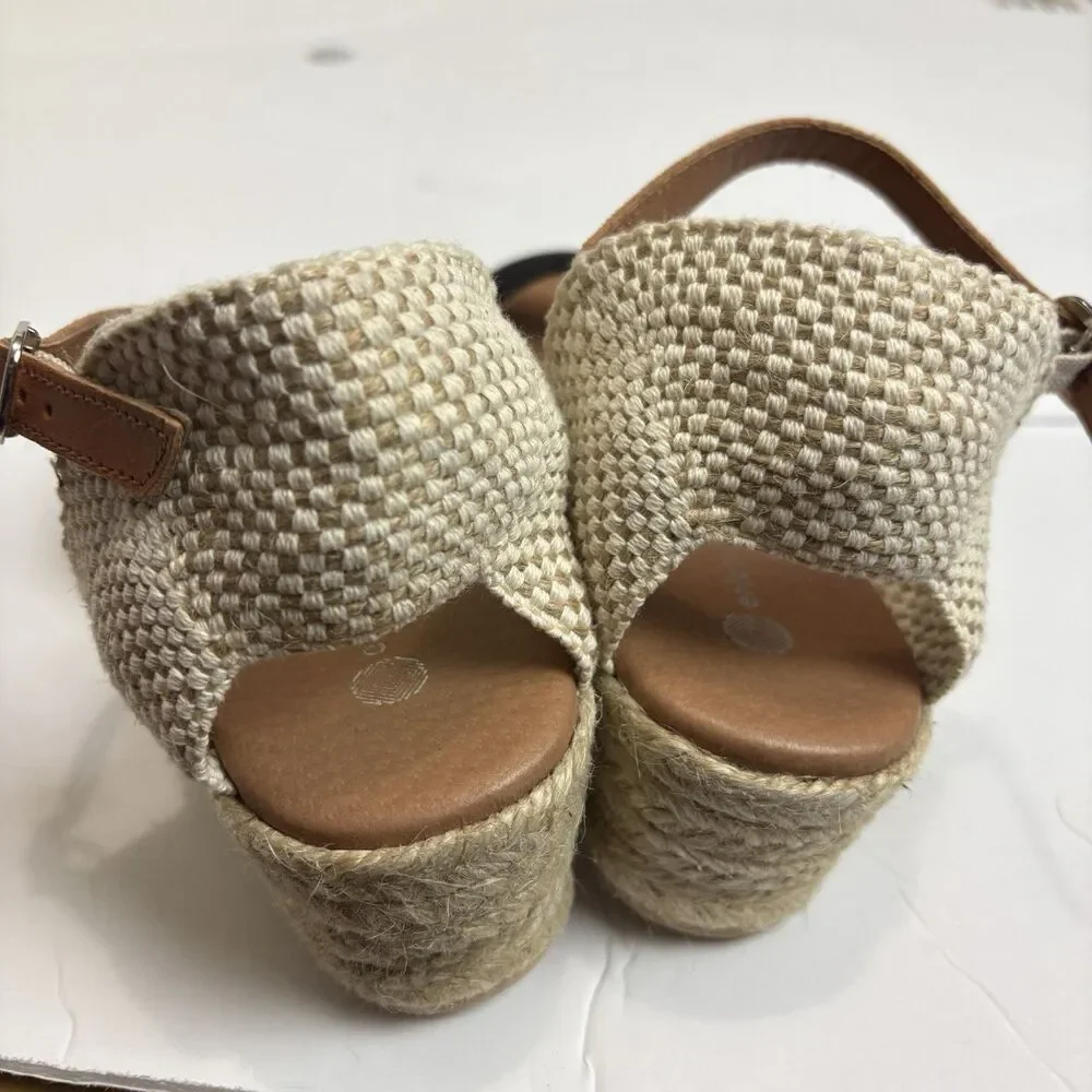 Eric Michael Trieste Espadrille Wedge Sandals, Women's 40 | US 9.5-10 Black Tan